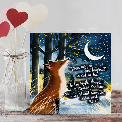 Fox Under The Moon - 'Happiness' - Greeting Card From Fox Under The Moon