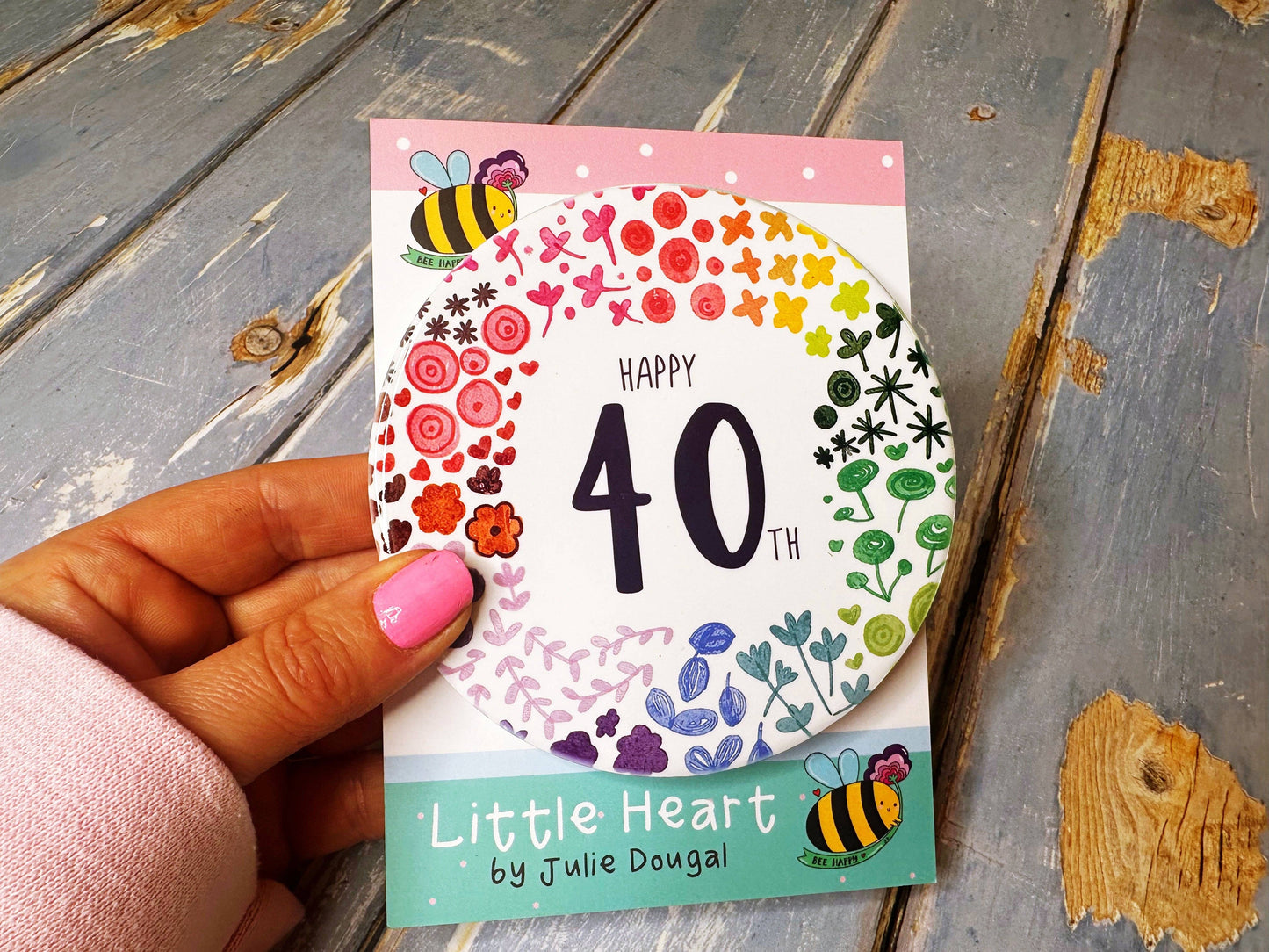 Little Heart - 40 Round Floral Ceramic Coaster