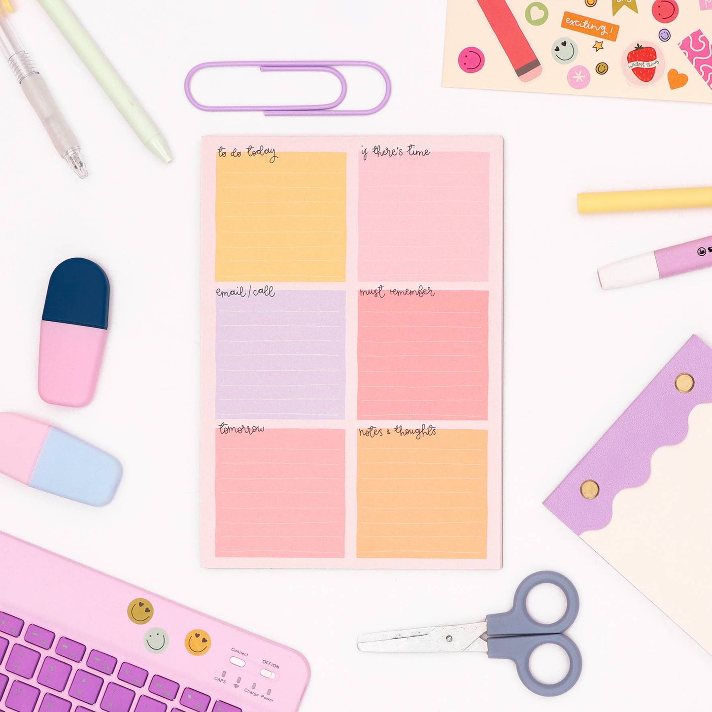 Oh, Laura - A5 notepad - daily planner - pastel