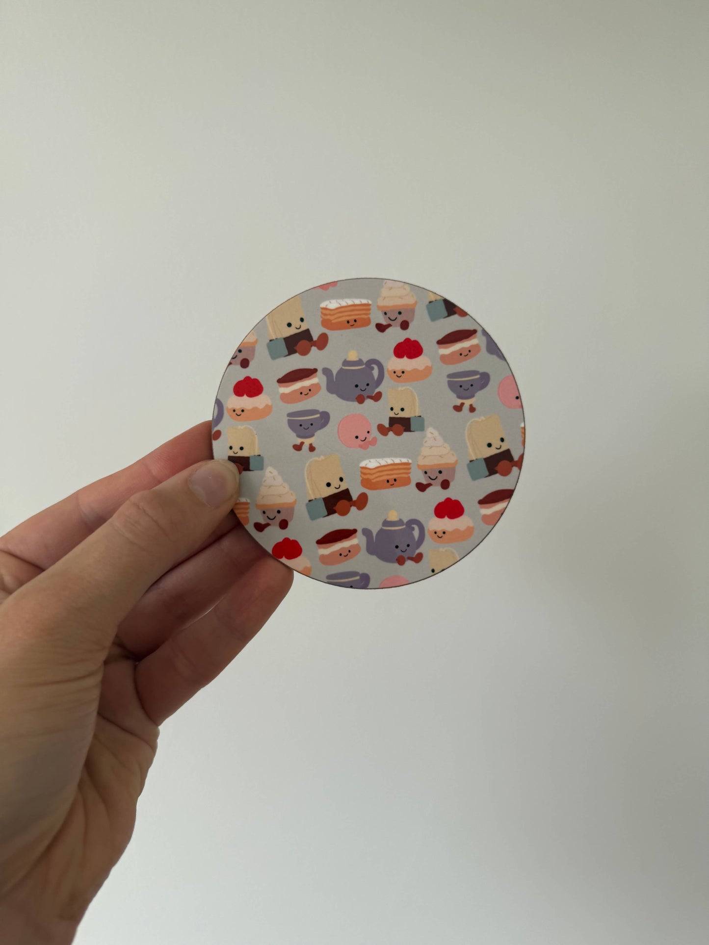 Gallerybylara - Afternoon Tea coaster. Handmade. Collectables. Cuddly toy