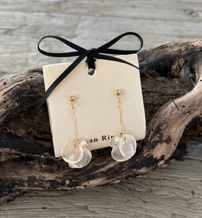 Ocean Ripples - 14ct Gold Plated Shell Disc Earrings