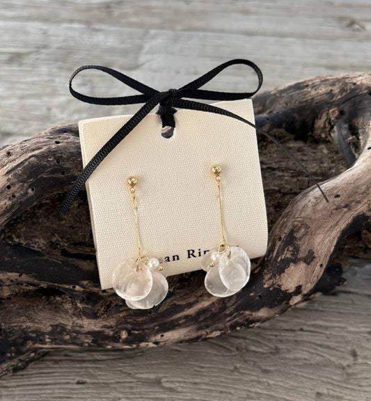 Ocean Ripples - 14ct Gold Plated Shell Disc Earrings