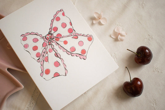 La la lu - Pink polka dot bow