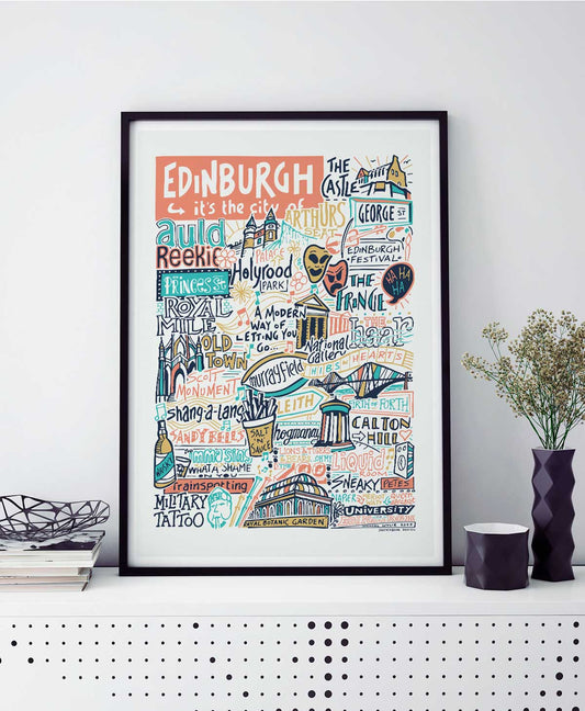 Sketchbook Design - Edinburgh Landmarks It's The City Of Art Print