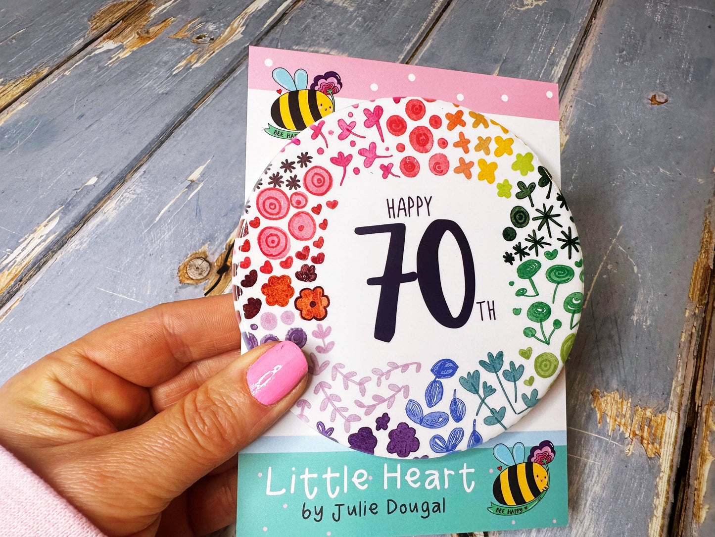 Little Heart - 70 Round Floral Ceramic Coaster