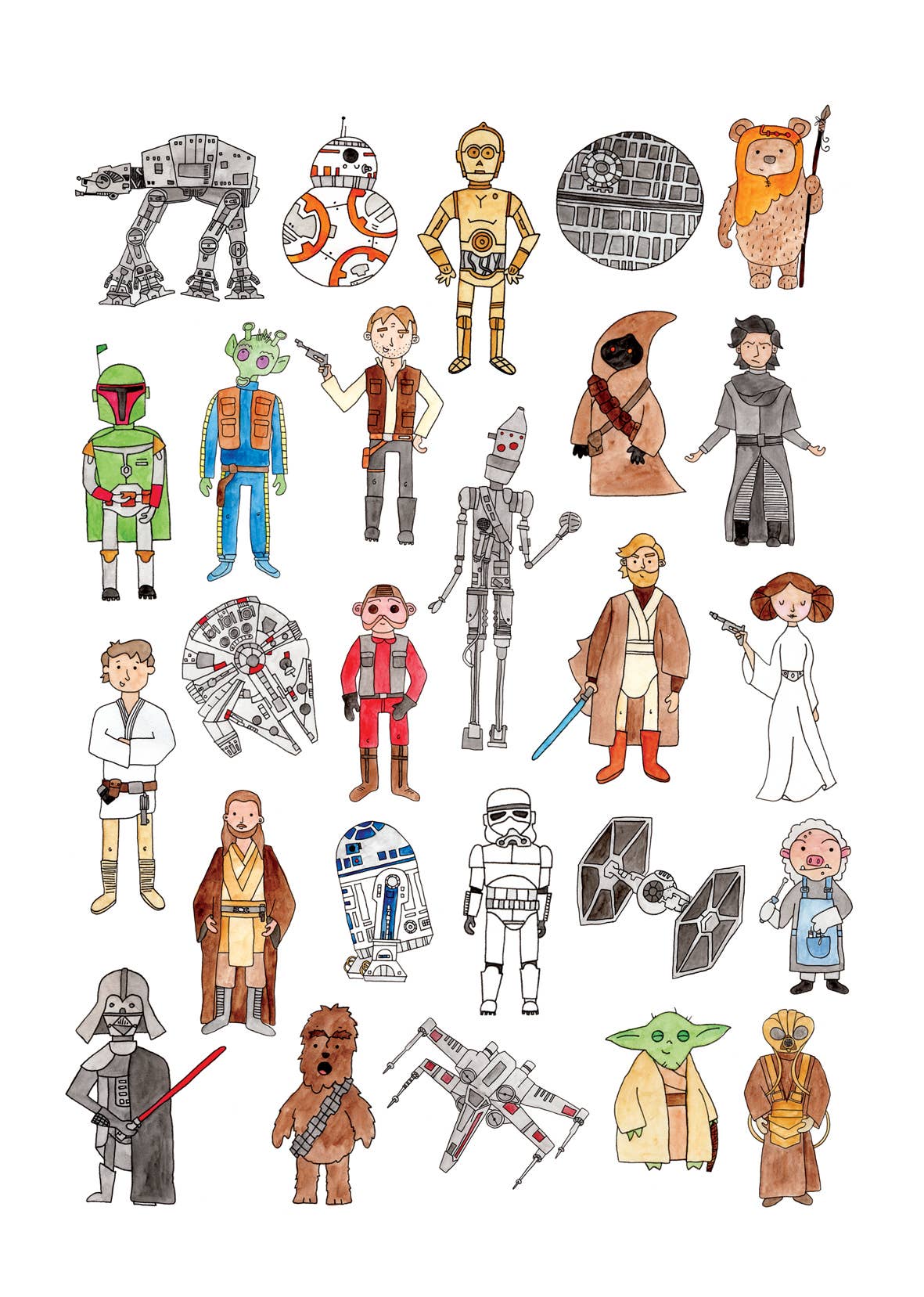 Nova & Me - Star Wars Alphabet A4 Print