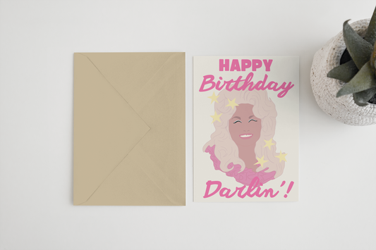Blue Iris Designs Co - Happy Birthday Darlin’ A6/5x7  Dolly Parton card