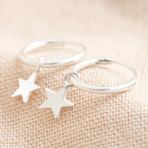 Lisa Angel - Sterling silver tiny Star Hoop earrings