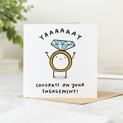 Funny Engagement Card - Yay