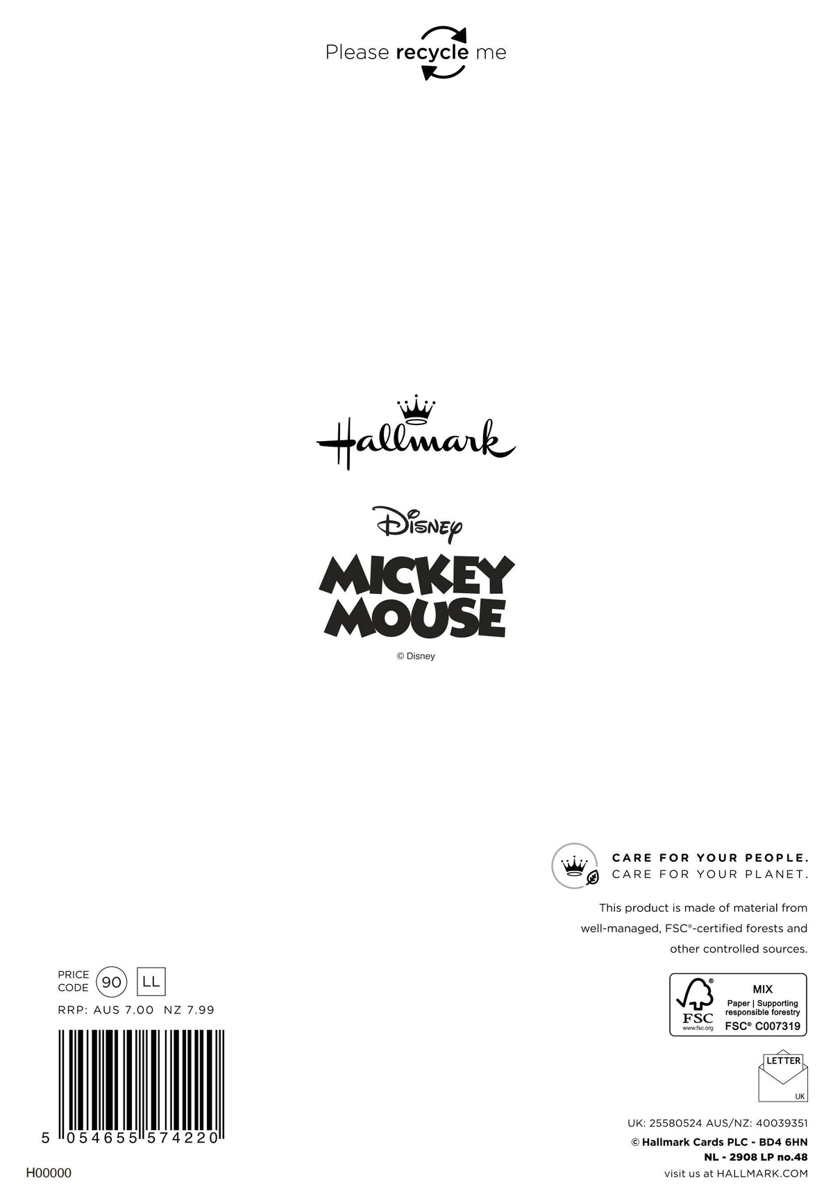 Hallmark - Kids Birthday Card - Disney - Mickey & Minnie