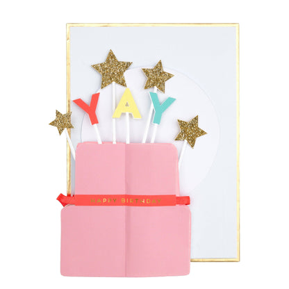 Meri Meri - Yay! Cake Stand-Up Birthday Card