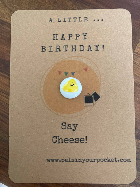 Pals in your Pocket - Happy Birthday Cheese Pun Greeting Card For Foodie