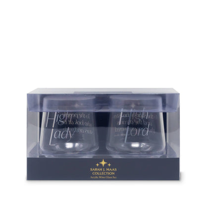 Sarah J. Maas By Lifeguard Press INTL - Acrylic Stemless Wine Glass Set, Night Court