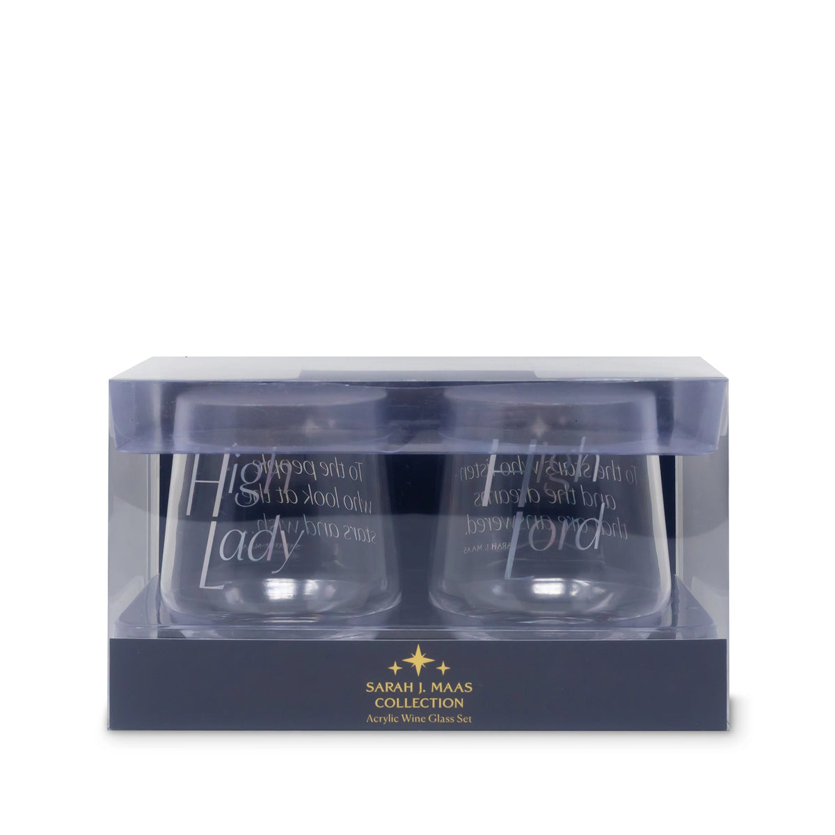 ACOTAR  - Official Licensed product by Sarah J Maas.      Acrylic Stemless Wine Glass Set, Night Court