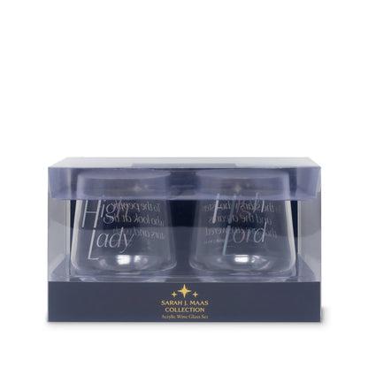 ACOTAR  - Official Licensed product by Sarah J Maas.      Acrylic Stemless Wine Glass Set, Night Court
