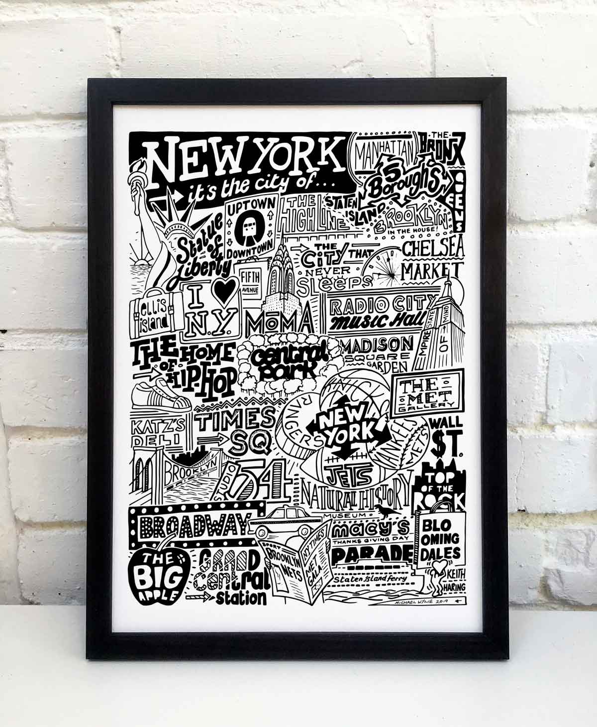 Sketchbook Design - New York City Landmarks It's The City Of Art Print
