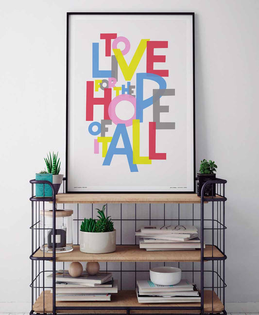 Sketchbook Design - The Hope Of It All Song Lyric Typography Print