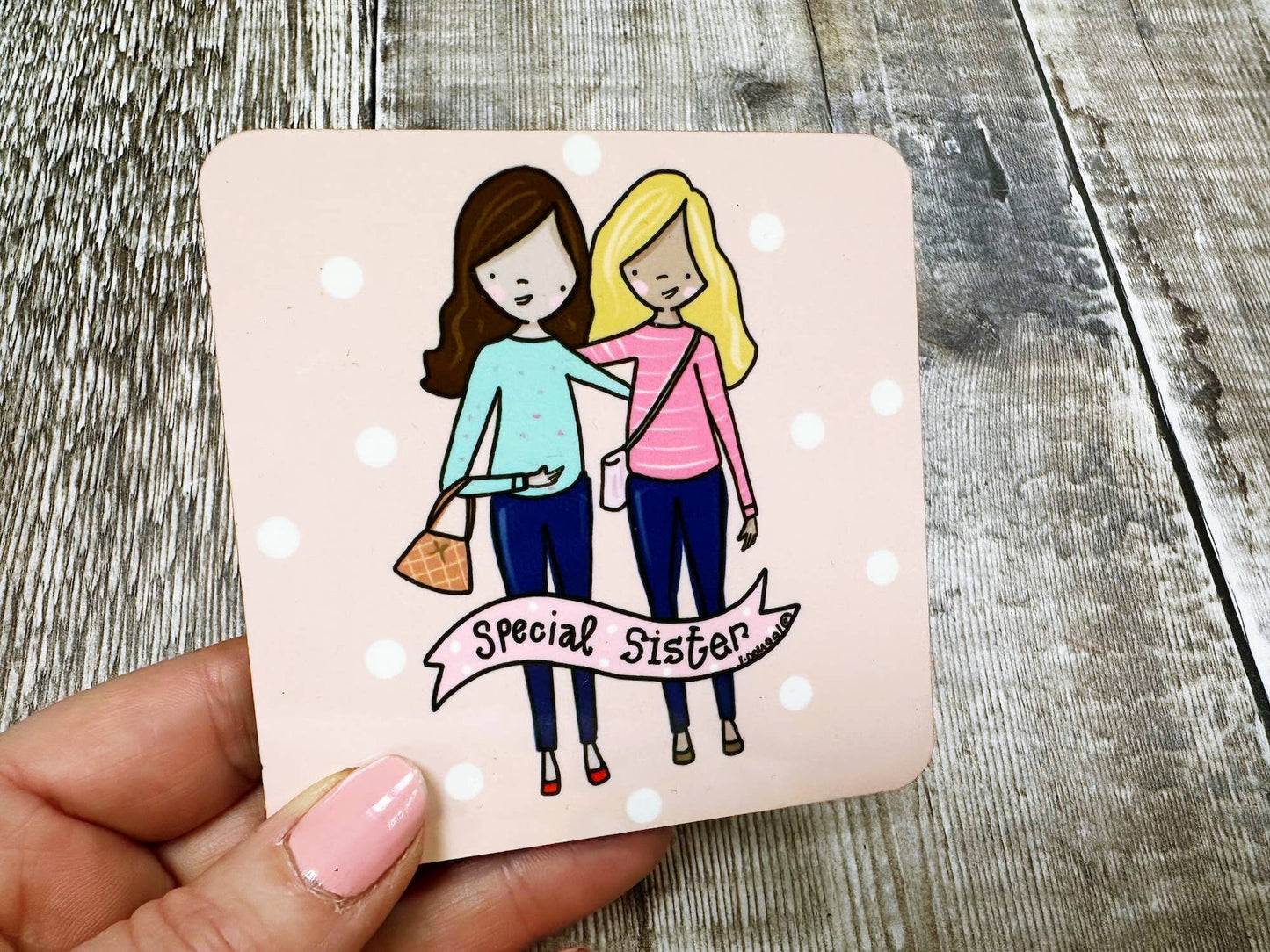 Little Heart - Special Sister Square Melamine Coaster 