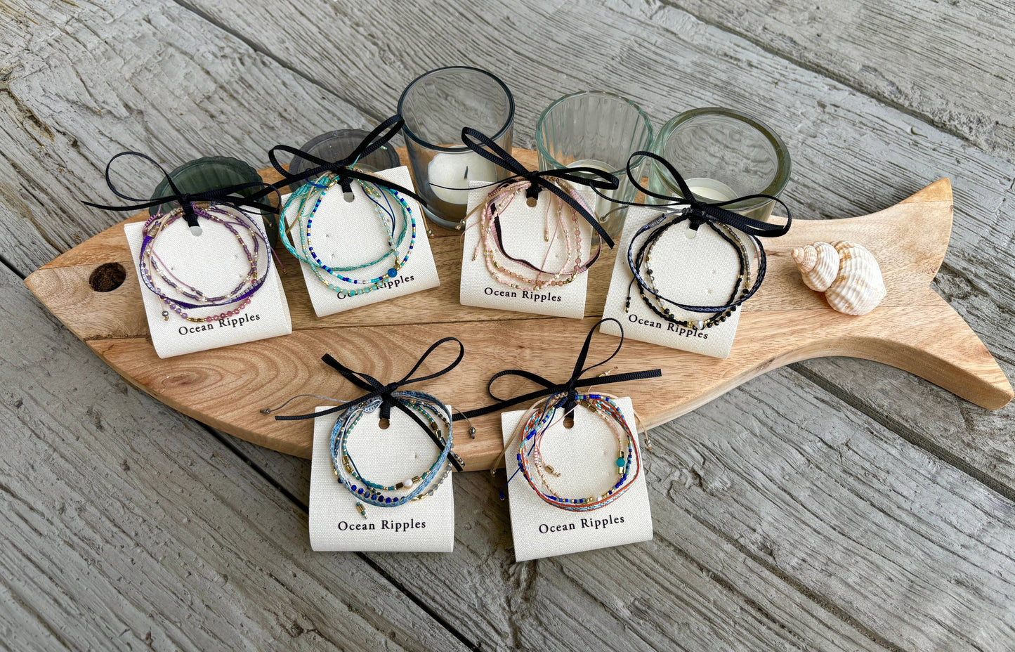 Ocean Ripples - Japanese Miyuki Bracelet Set of 3 Pink