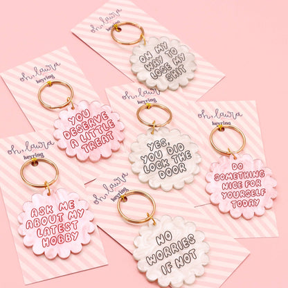 Oh, Laura - Acrylic keyring - ask me about my latest hobby