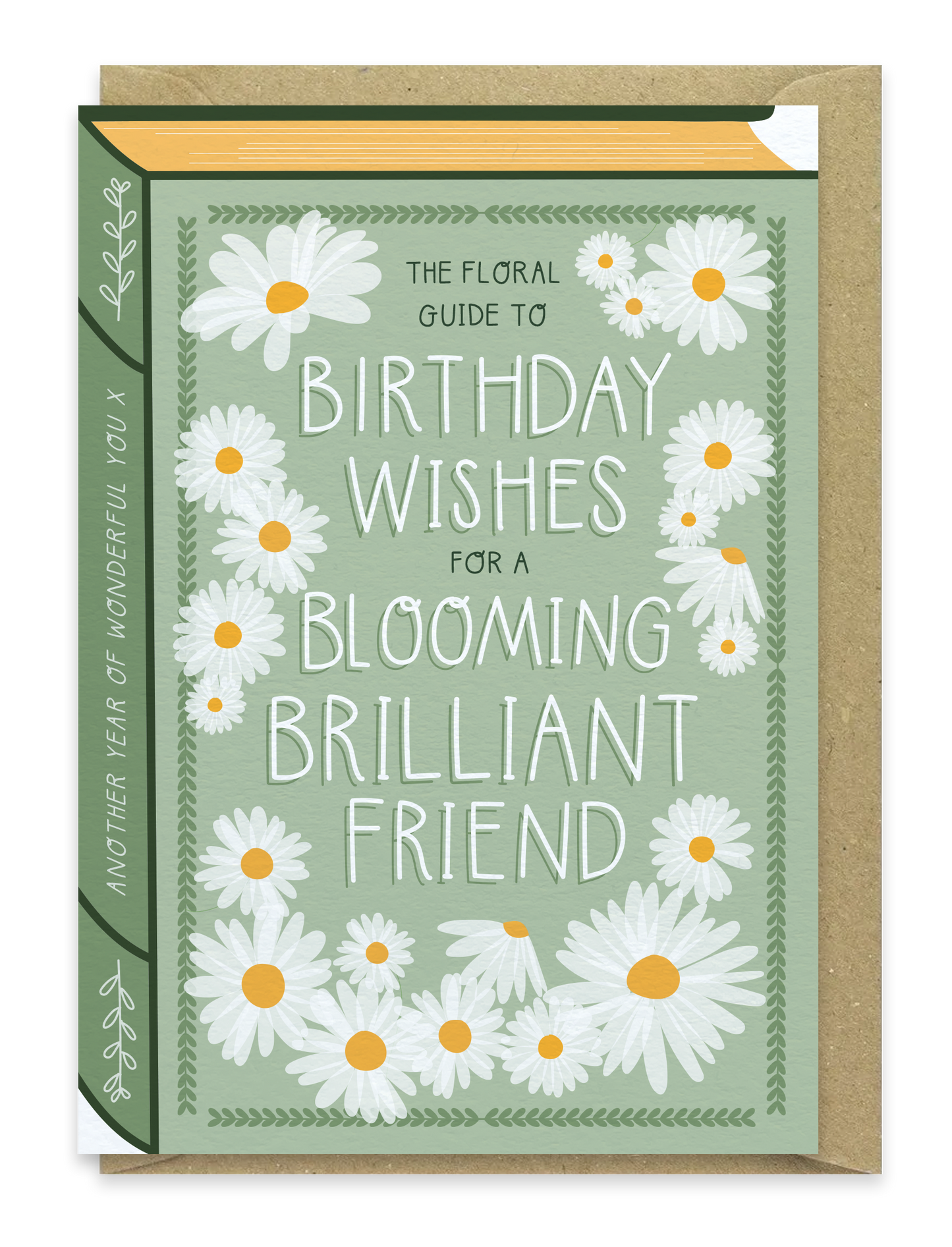 Two For Joy Illustration - Blooming Brilliant Friend – Luxury Book Birthday Card