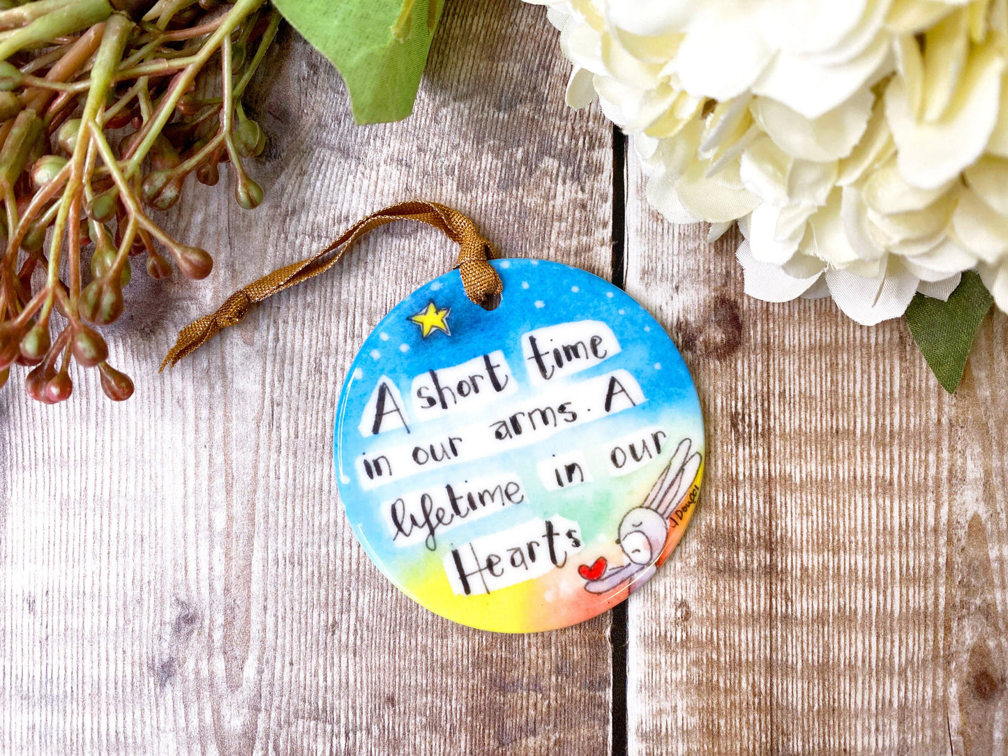 Little Heart - A short time in our Arms Ceramic decoration