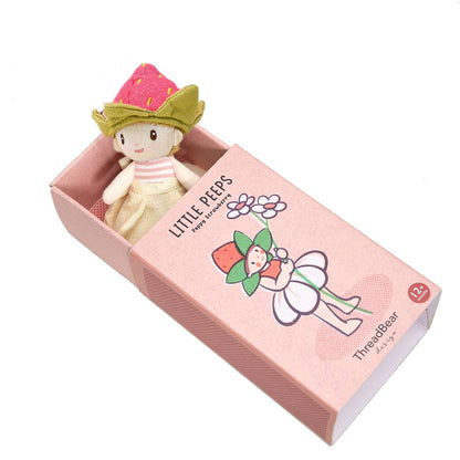 ThreadBear Design UK/EU - ThreadBear Little Peeps Poppy Strawberry -Matchbox doll 12cm
