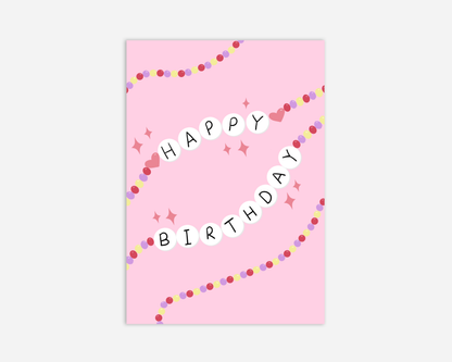 Danni Boden Designs - Happy Birthday Friendship Bracelet - Card  - Taylor Swift