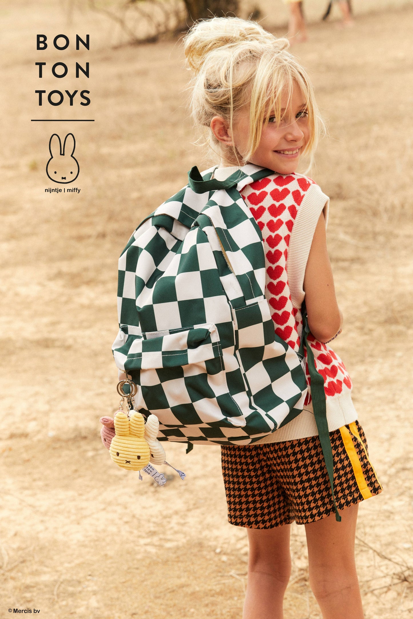 Miffy by S-c Brands - Miffy Flat Keyring Corduroy ECO Dusty Rose 10cm