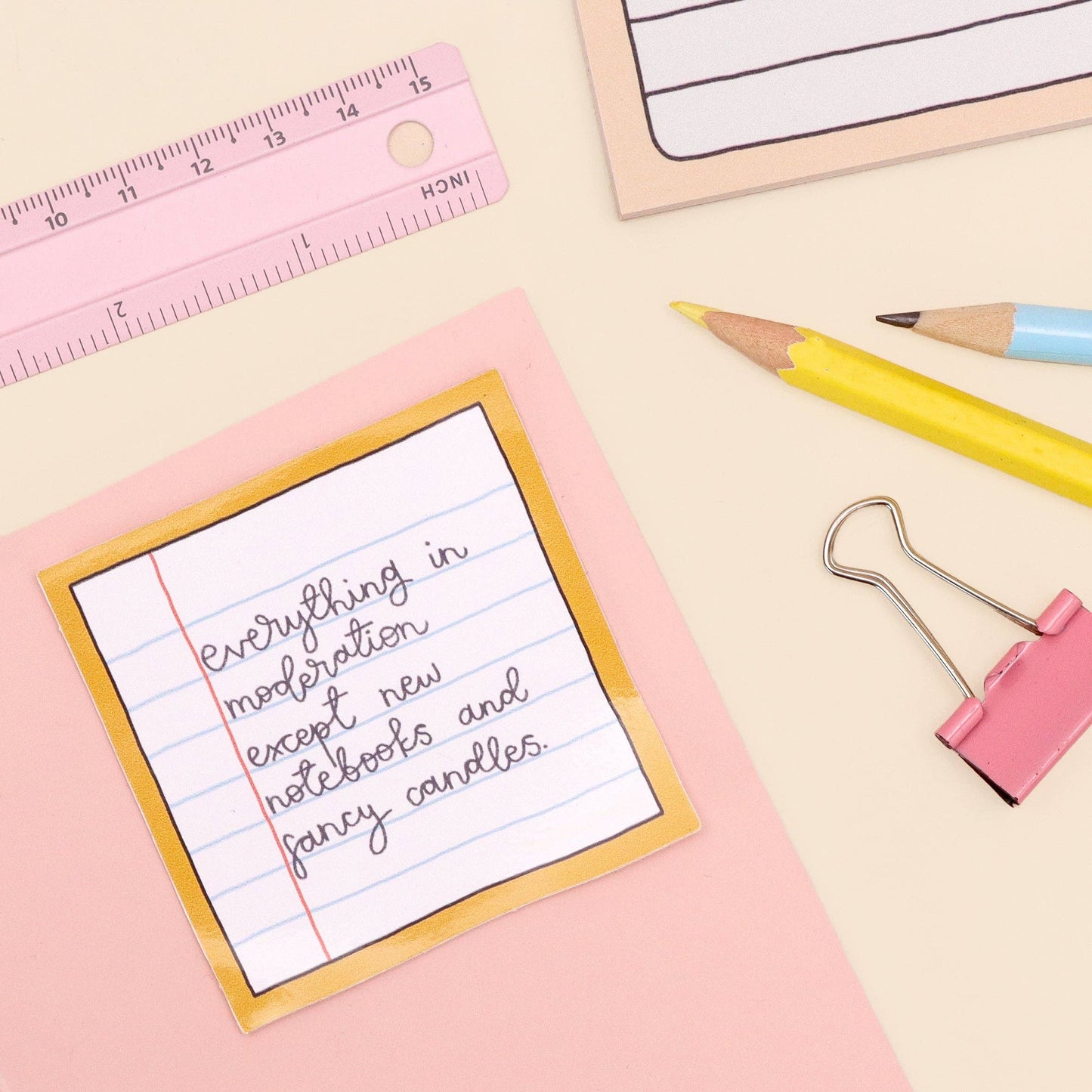 Oh, Laura - Vinyl Sticker - New notebooks and fancy candles