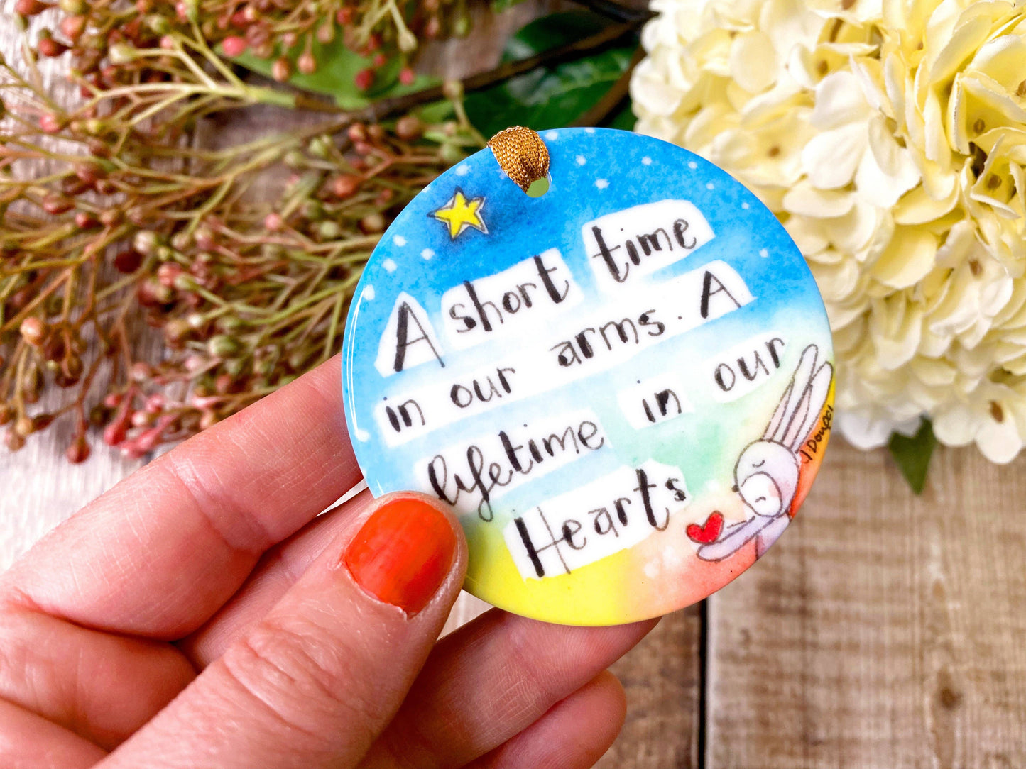 Little Heart - A short time in our Arms Ceramic decoration