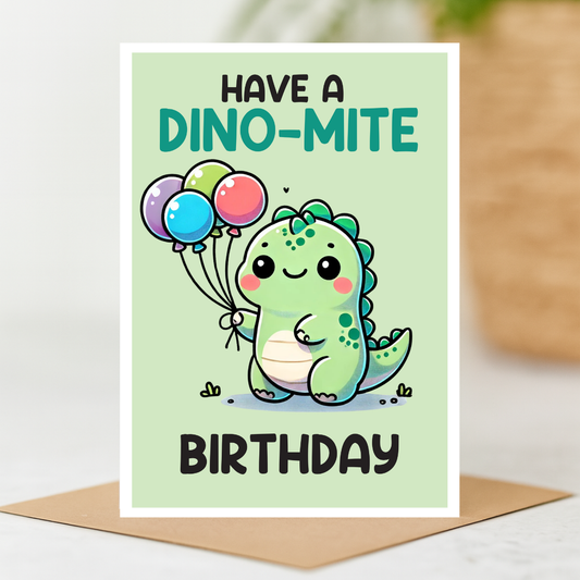 The Playful Press - Have A Dino-mite Birthday Greeting Card