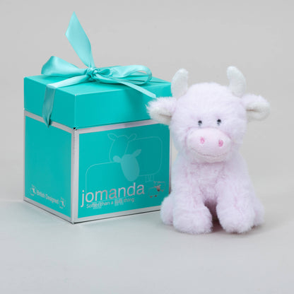 Jomanda Soft Toys & Accessories - UK Based - Pink Mini Highland Cow COOllectible Cow