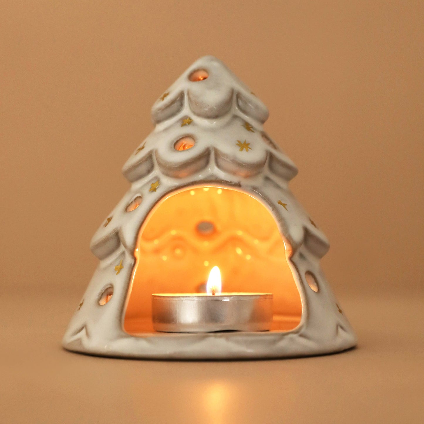 Lisa Angel - White Christmas Tree Tealight Holder