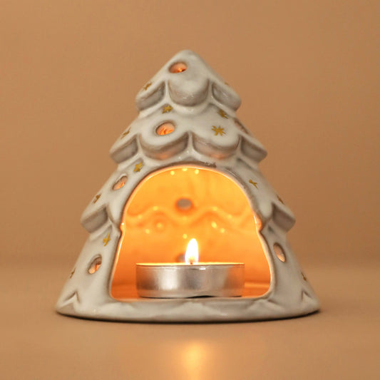 Lisa Angel - White Christmas Tree Tealight Holder