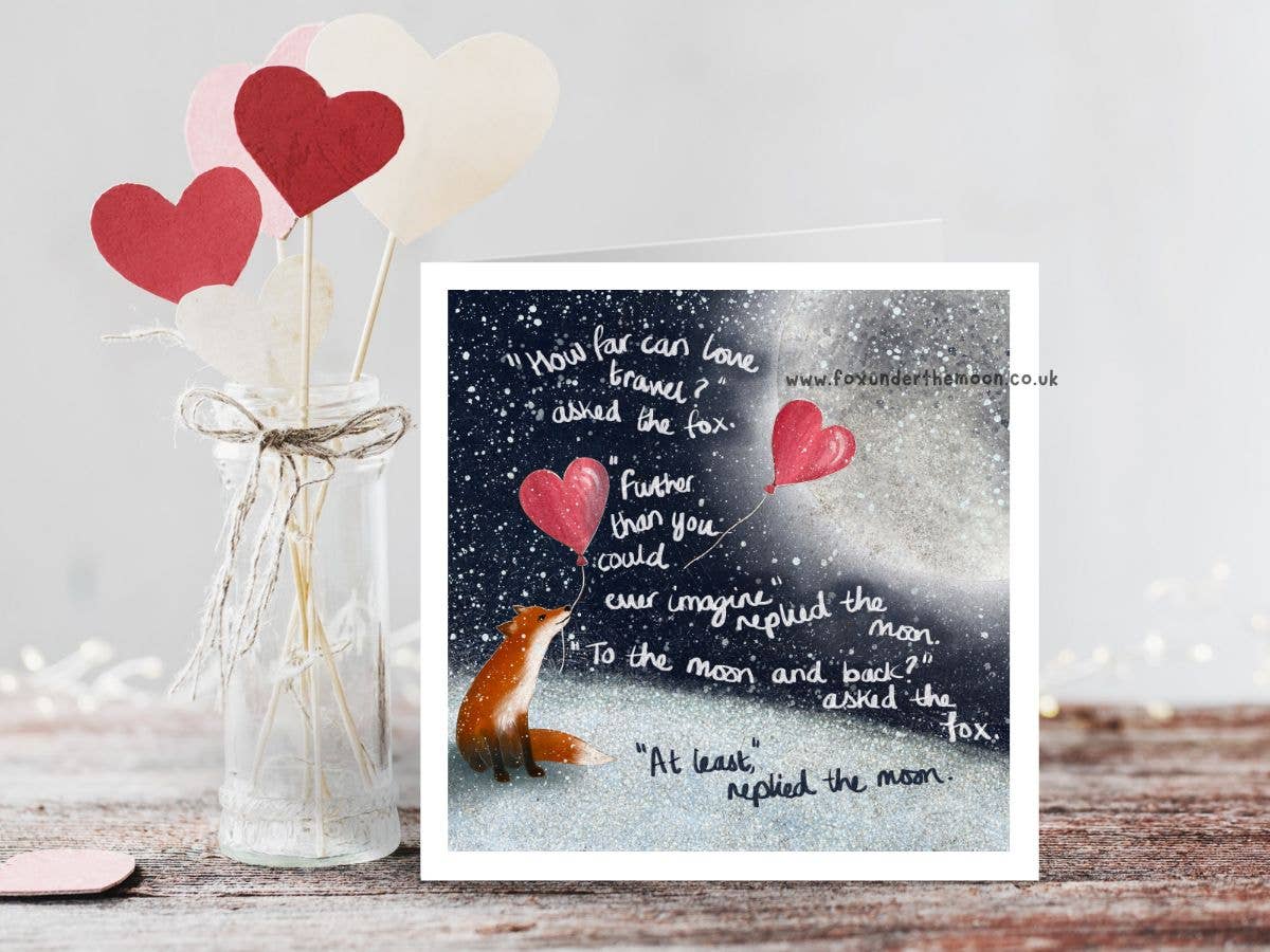 Fox Under The Moon - "To The Moon & Back" Love Card by Fox Under The Moon