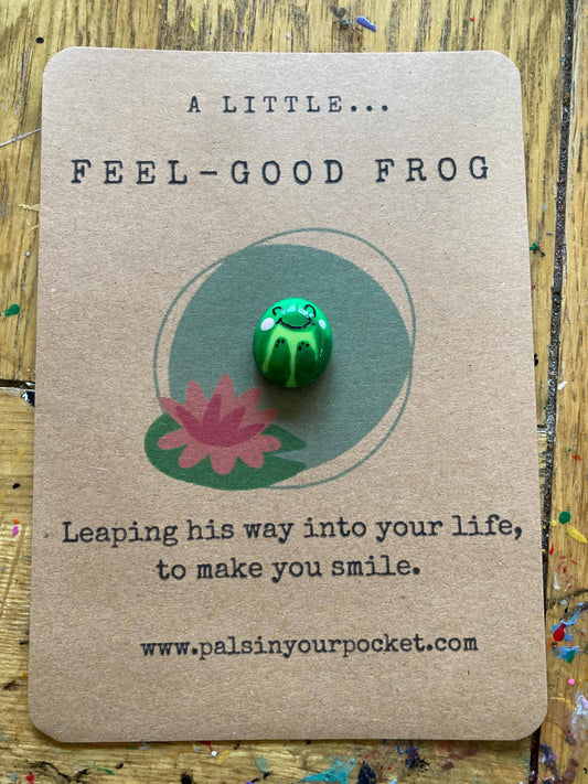 Pals in your Pocket - Worry Pet Rock For Stress & Anxiety Relief - Frog