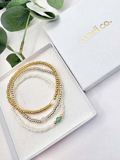 Candi Co Jewellery - Pastel Gemstone Seed Beaded Bracelet