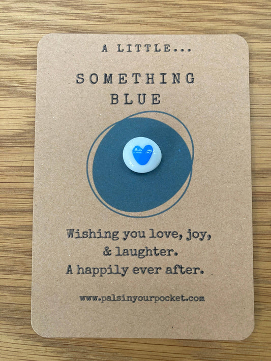 Pals in your Pocket - Blue Heart Good Luck Charm Wedding Gift For Bride