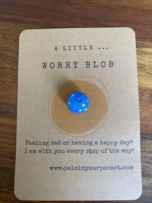 Pals in your Pocket - Anxiety Relief Painted Worry Pebble with Greeting Card