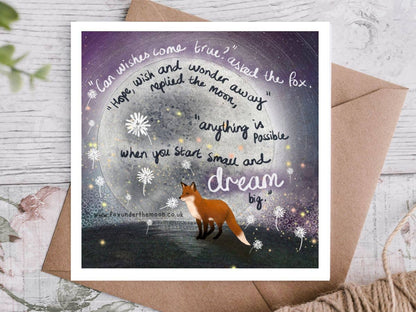 Fox Under The Moon - "Wishes" Celebration & Encouragement Card by Fox Under The M