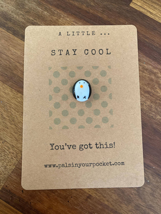 Pals in your Pocket - Handmade Penguin Fidget Stone For Stress Relief & Adhd