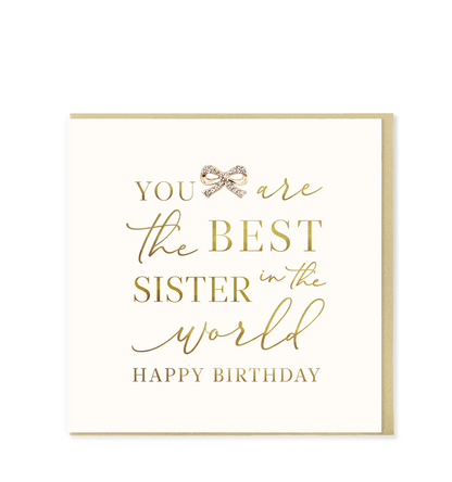 Hearts Designs - Best Sister In The World, Embellished Greetings Card
