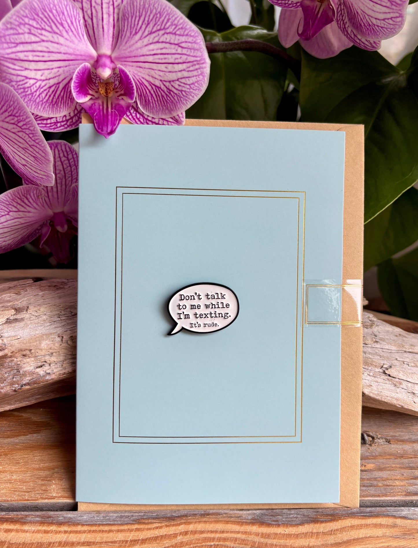Ocean Ripples - Don't Talk... Pin Badge Card