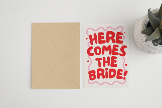 Blue Iris Designs Co - Here comes the bride A6/5x7 card