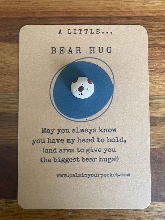 Pals in your Pocket - Pocket Bear Hug Comfort Stone - Thinking Of You Gift