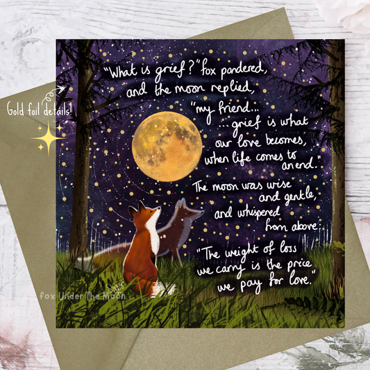Fox Under The Moon - 'Grief' - Greeting Card From Fox Under The Moon