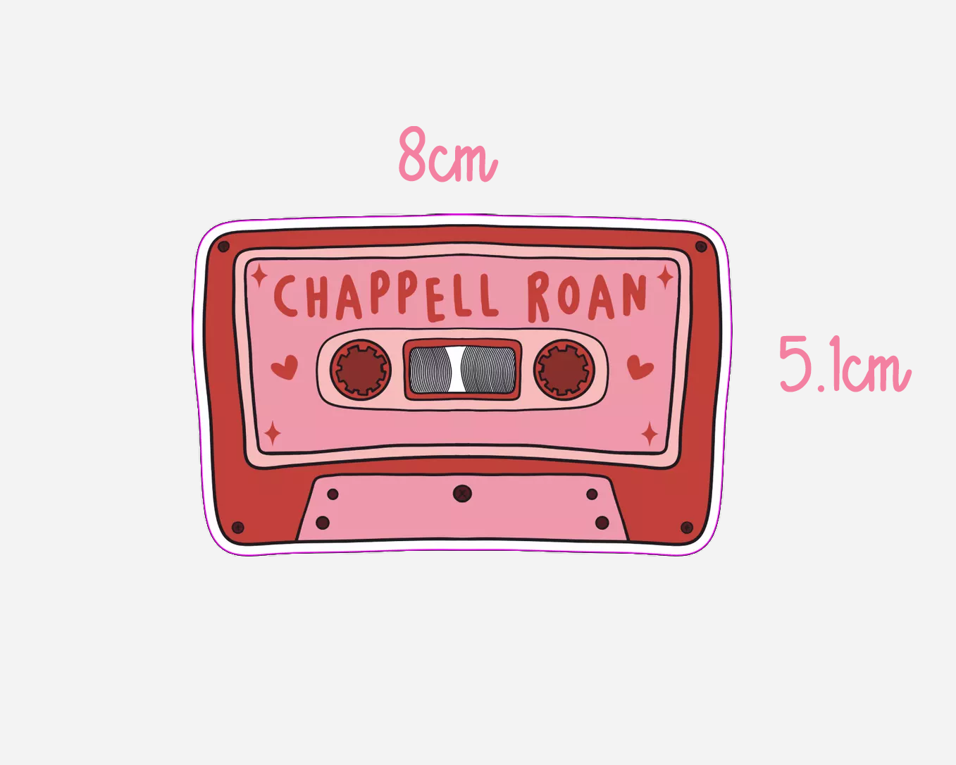 Danni Boden Designs - Chappell Roan Cassette Tape Sticker