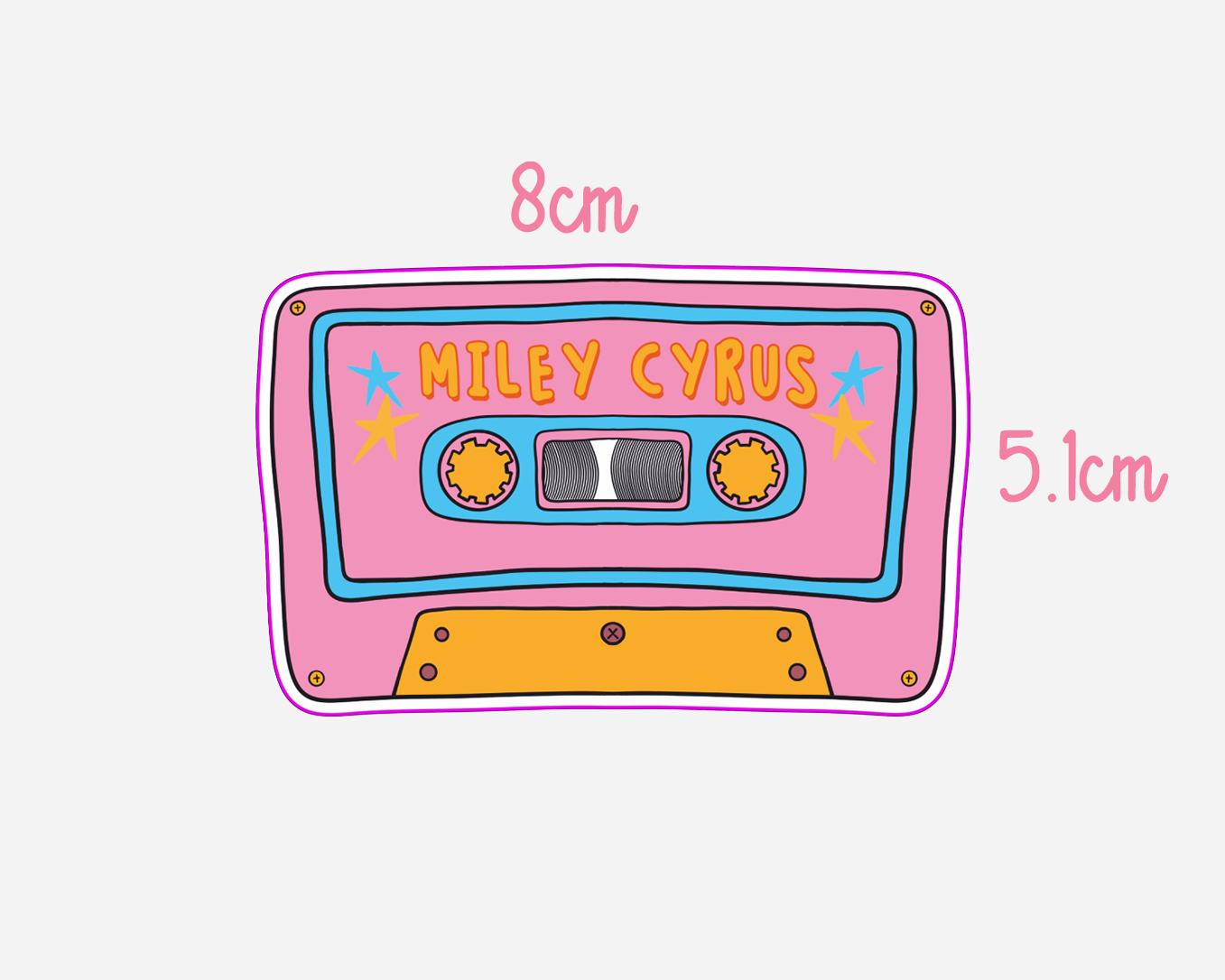 Danni Boden Designs - Miley Cyrus Cassette Tape Sticker
