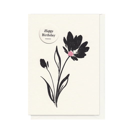 Alex & Olive - Floral Birthday Handcrafted Card - Letterpress Printed